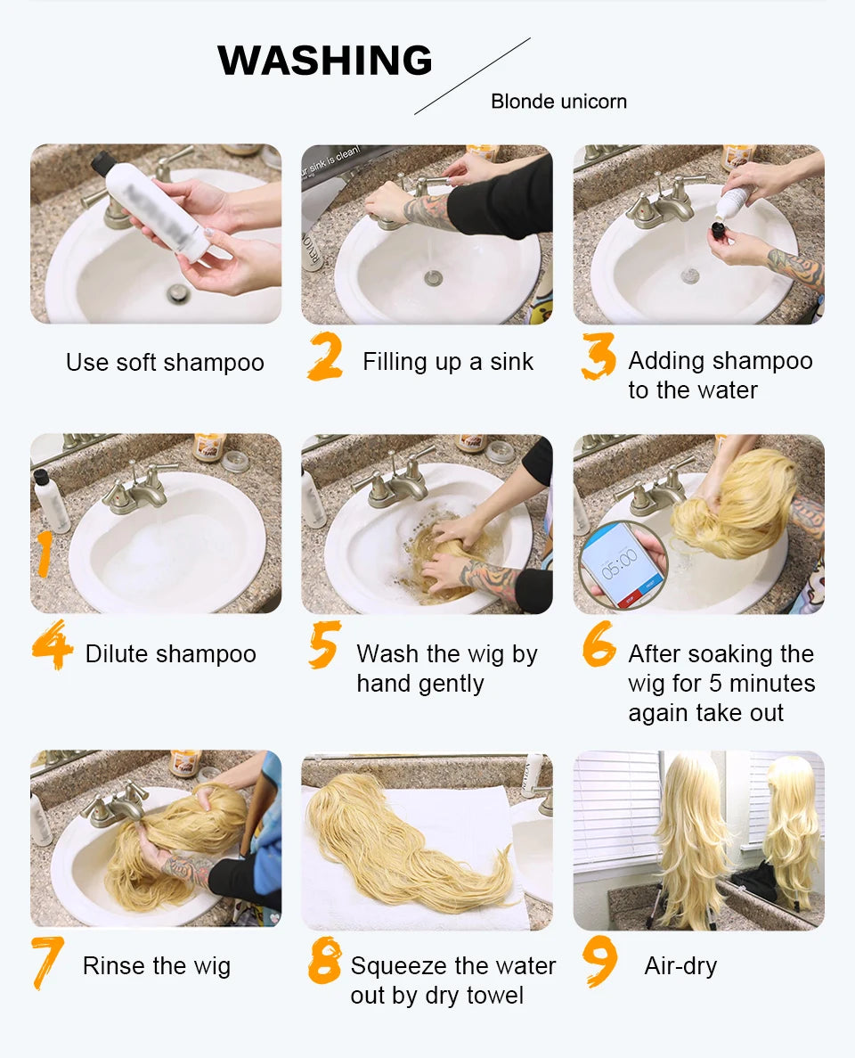 EASIHAIR Sandy Blonde Golden Wavy Synthetic Wigs with Long Bangs Cosplay Lolita Party Hair Wigs for Women Natural Heat Resistant