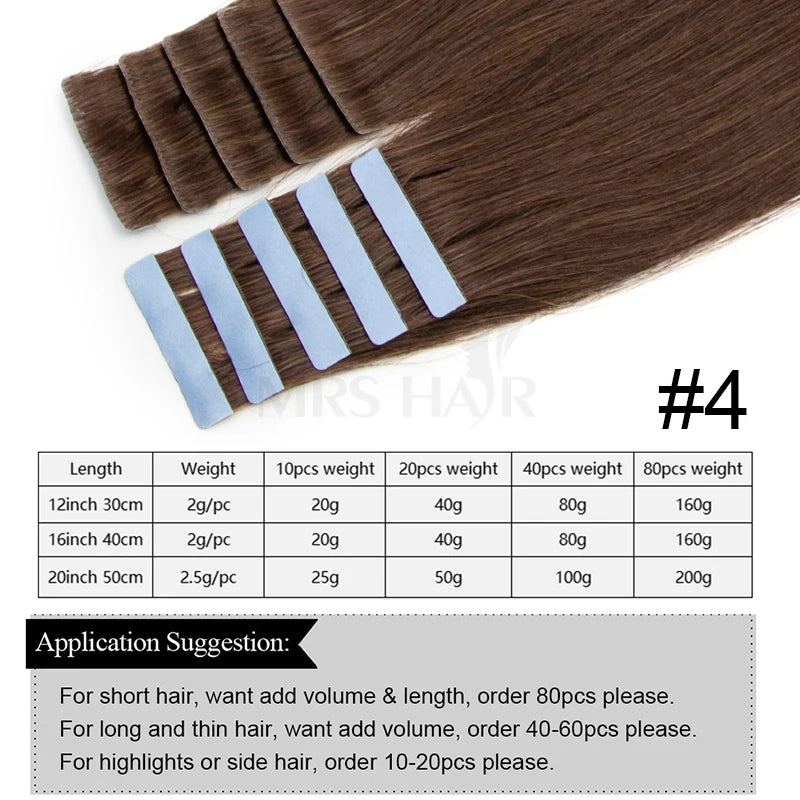 Invisible Tape in Hair Extensions Human Hair Injection Tape in Extensions PU Weft Tape On Hairs 10pcs/pack