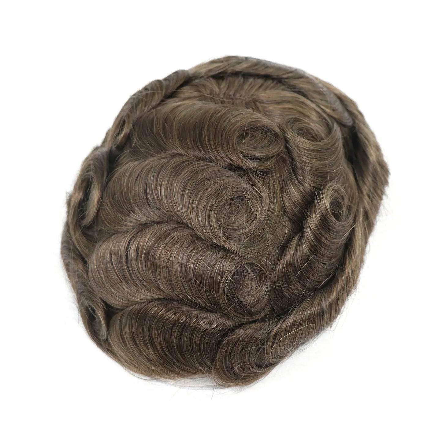 8x10 BIO Swiss Lace With PU Men Toupee Human Hair Natural Hairline 30mm Wave Lace Front Male Wig Units Replacement Prosthesis