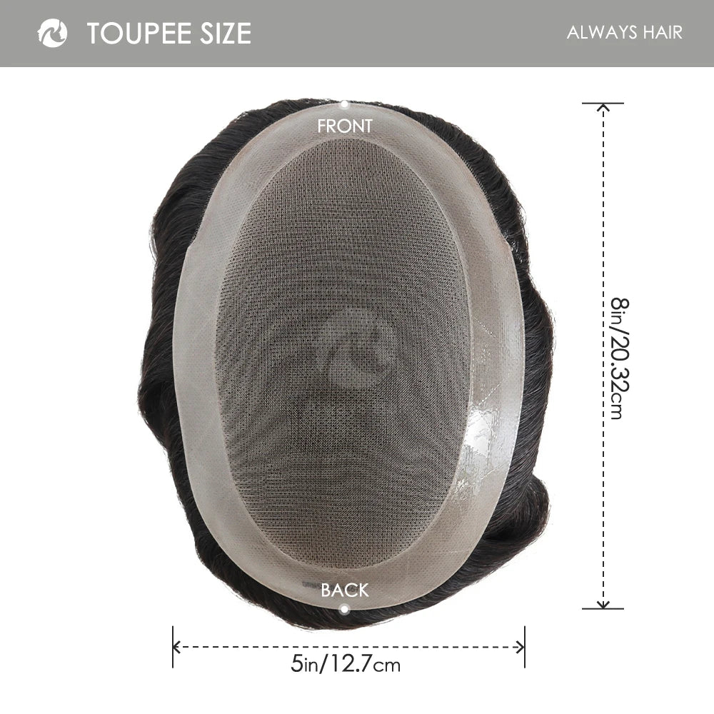 High Quality Man Toupee 1/8 Folded French Lace Durable Fine Mono Men's Capillary Prosthesis Hair Multiple Size Wig Man Free Ship