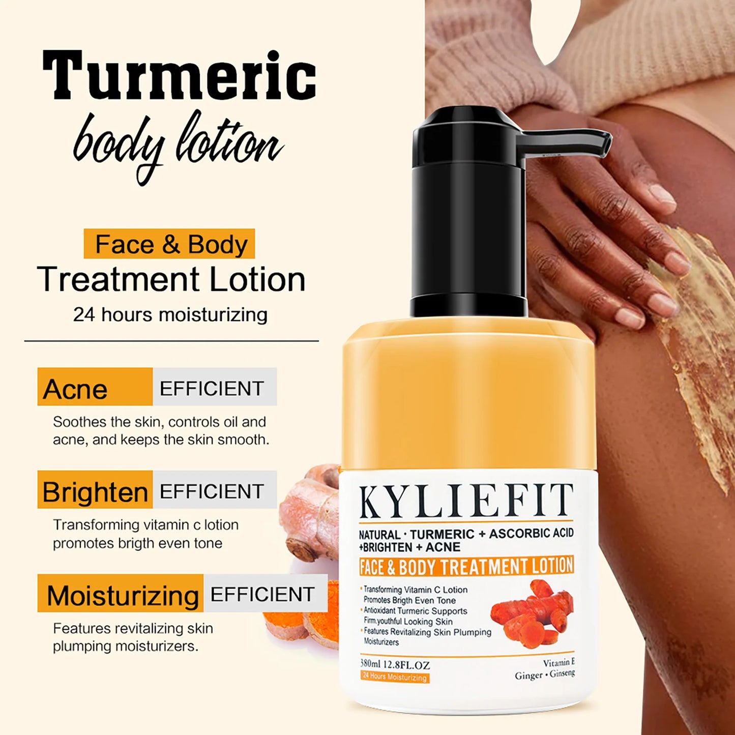 AILKE Natural Turmeric Skin Care Range, Lightening, Cleaning Skin, Moisturizes, Remove Acne and Pimples, Refining Pores