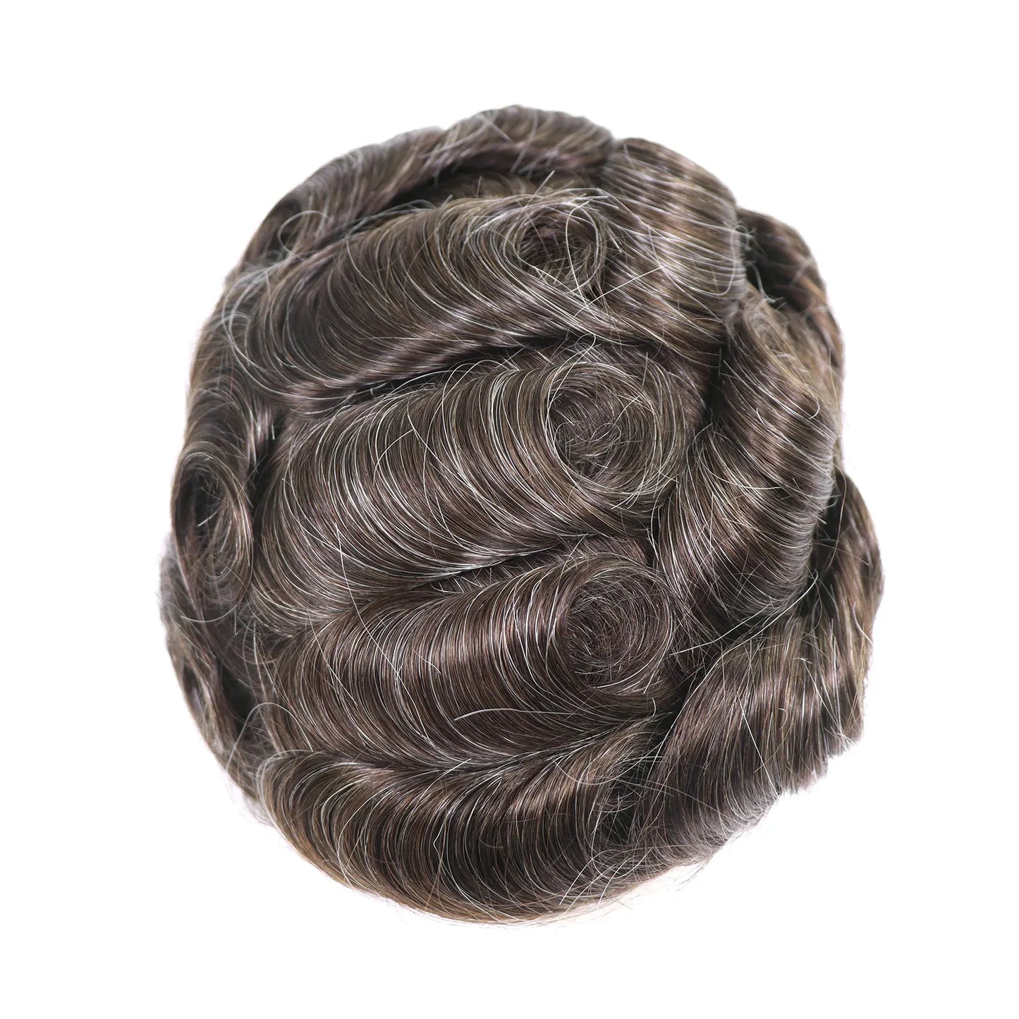 8x10 BIO Swiss Lace With PU Men Toupee Human Hair Natural Hairline 30mm Wave Lace Front Male Wig Units Replacement Prosthesis