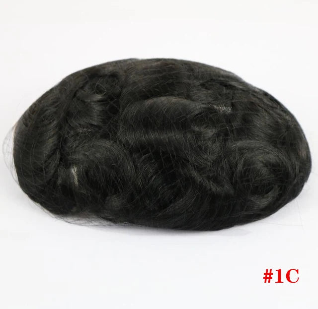 Men Toupee Indian Human Hair Wigs Thin Skin Human Remy Hair Wigs With Knots Invisible Natural Hairline Indian Hair System Units