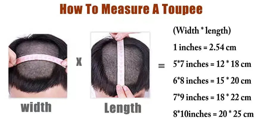 Men Wig Toupee For Men Natural Hairline Indian Human Hair Men's Capillary Prothesis Hair Wig Male 0.1mm Thin Skin Hair Wig