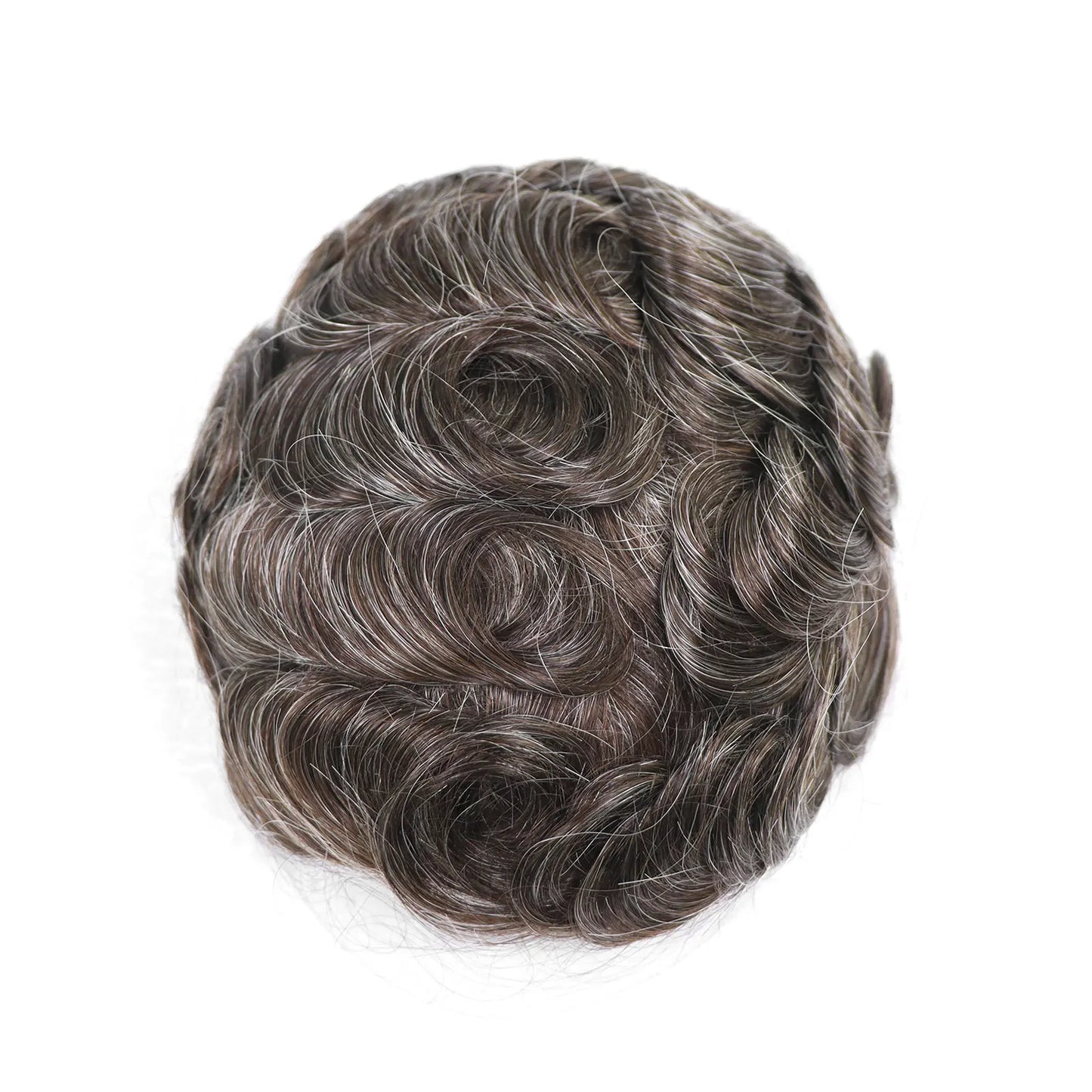 8x10 BIO Swiss Lace With PU Men Toupee Human Hair Natural Hairline 30mm Wave Lace Front Male Wig Units Replacement Prosthesis