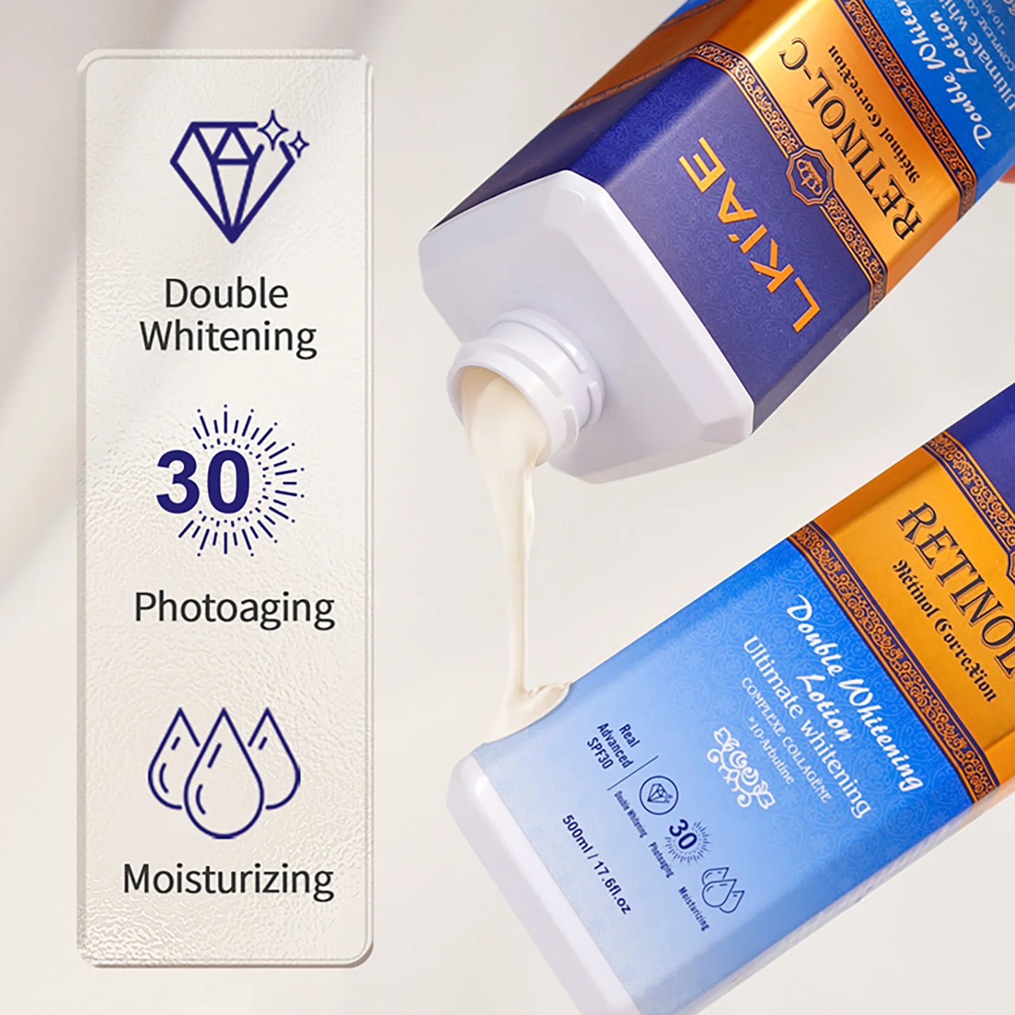 LKIAE Retinol Whitening Skin Care Set, Moisturizing, Reduce Wrinkles, Fine Lines, Dark Spots, With Collagen, Snail Extract