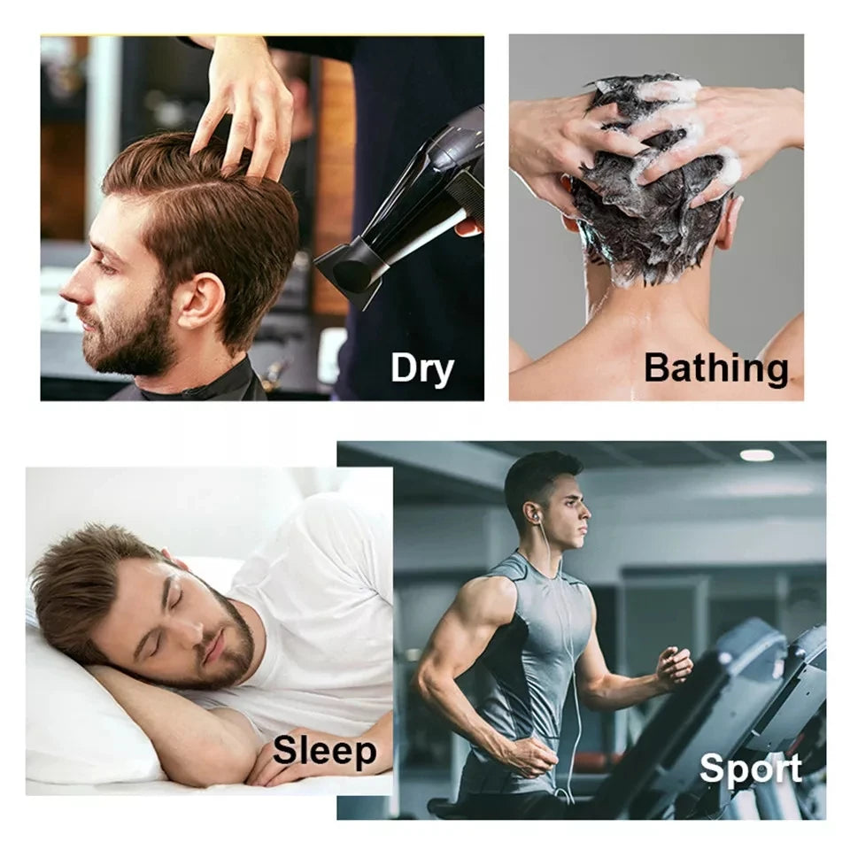 8x10 BIO Swiss Lace With PU Men Toupee Human Hair Natural Hairline 30mm Wave Lace Front Male Wig Units Replacement Prosthesis