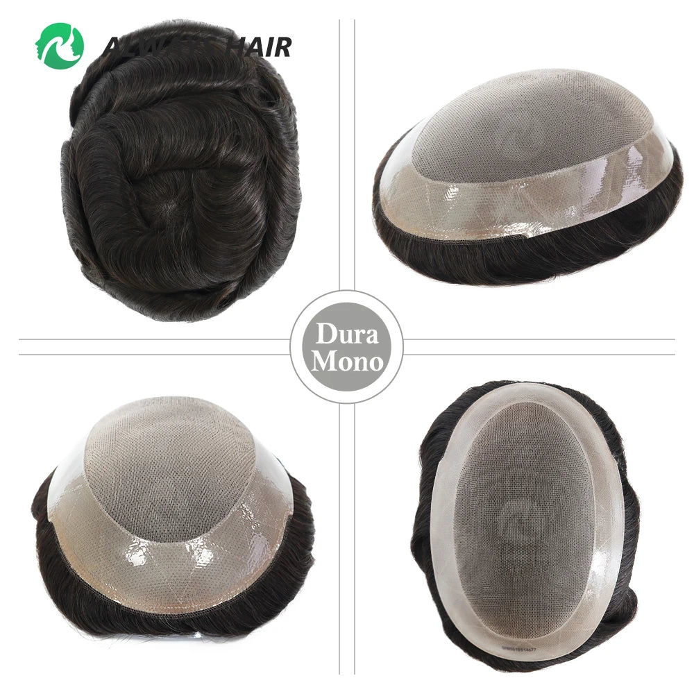 High Quality Man Toupee 1/8 Folded French Lace Durable Fine Mono Men's Capillary Prosthesis Hair Multiple Size Wig Man Free Ship