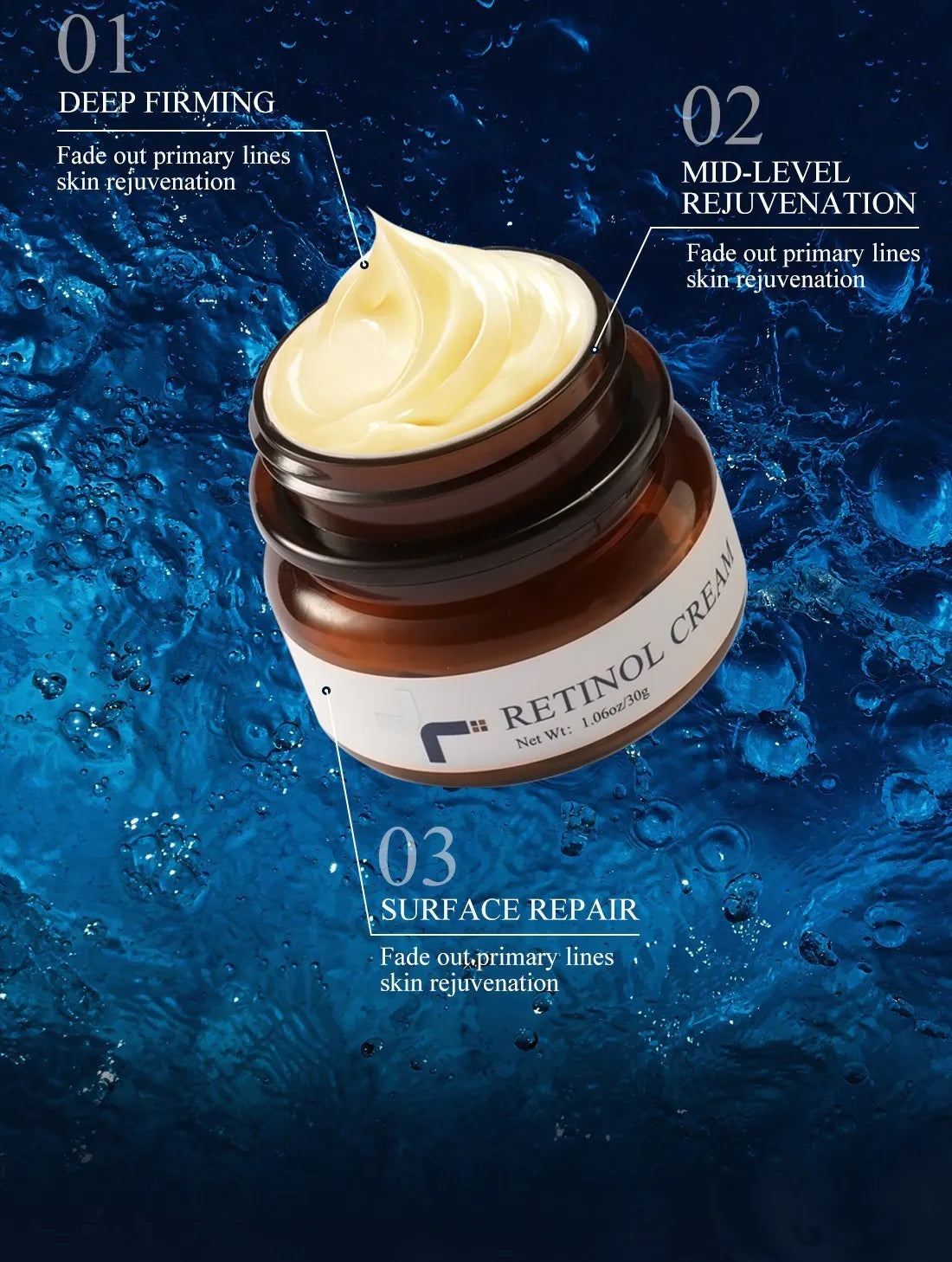 FAIRKING Retinol Anti-Aging Face Cream Reduces Wrinkles and Smoothes Rough Skin Face Skin Care Increase Skin Elasticity 30g