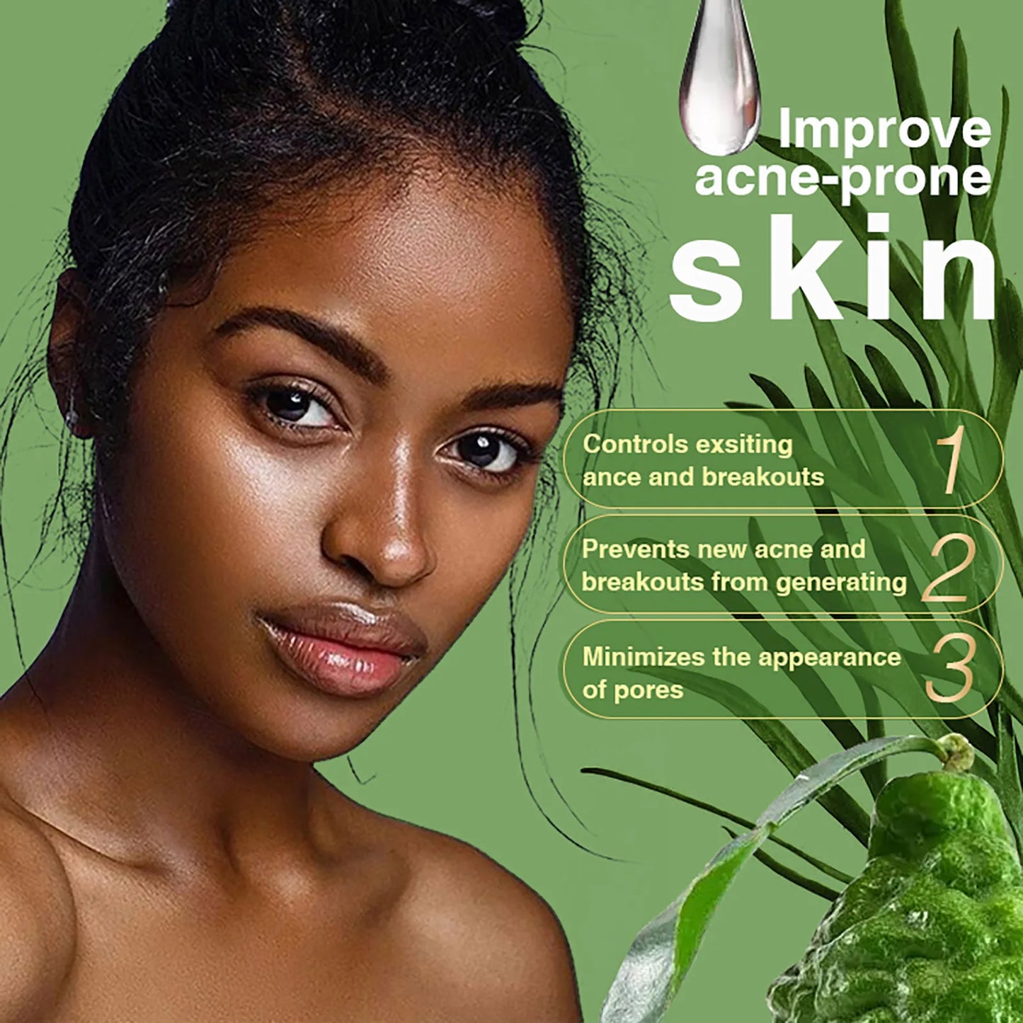 AILKE Organic Anti-Acne Cleansing Face Care Set, Smooth Skin, Reduce Pimples, Spots, Prevent Breakout