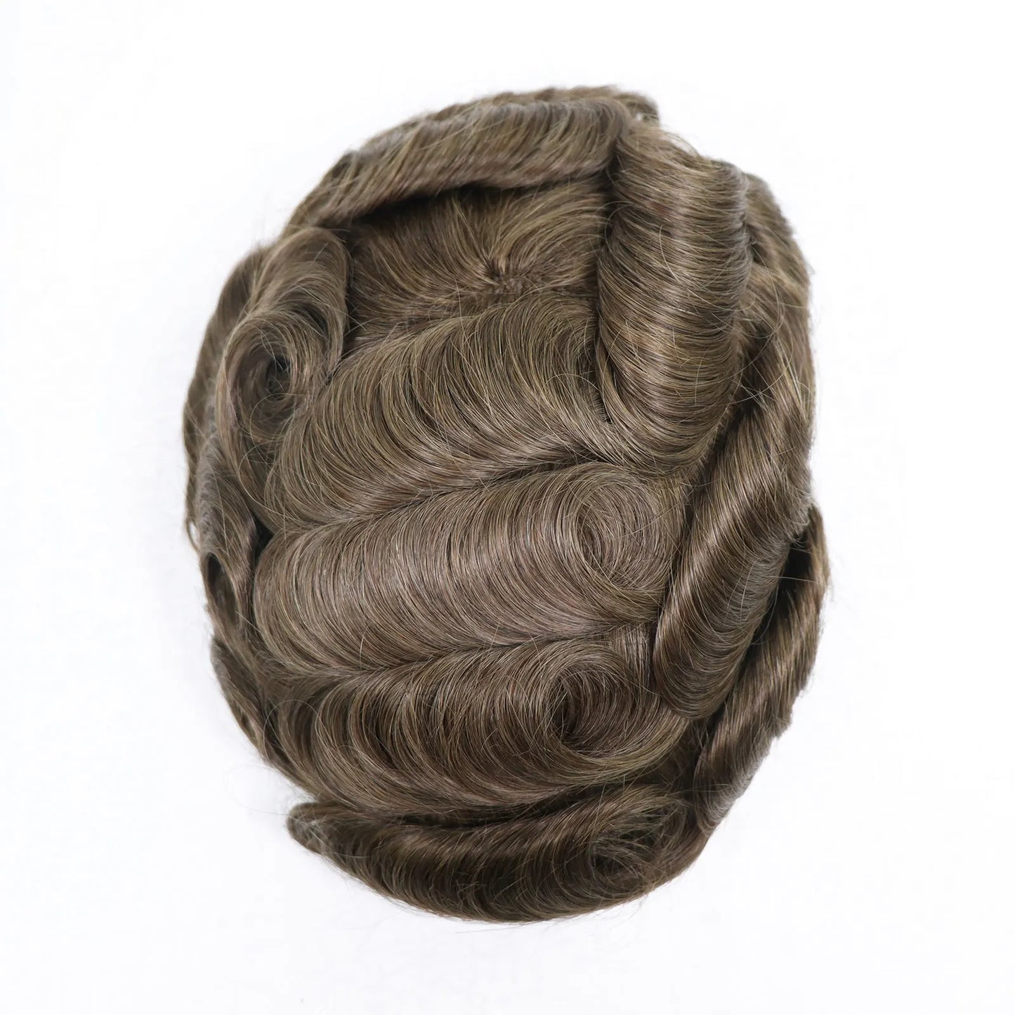 8x10 BIO Swiss Lace With PU Men Toupee Human Hair Natural Hairline 30mm Wave Lace Front Male Wig Units Replacement Prosthesis