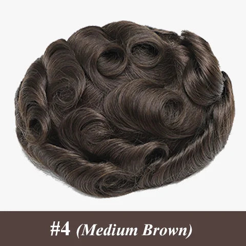 Male Hair Prosthesis 0.12-0.14mm Injection Skin Toupee Man Wigs For Men Wig Men's capillary prothesis 100% Human Hair Men's Wigs