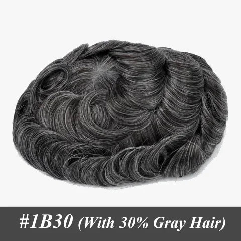 Male Hair Prosthesis 0.12-0.14mm Injection Skin Toupee Man Wigs For Men Wig Men's capillary prothesis 100% Human Hair Men's Wigs