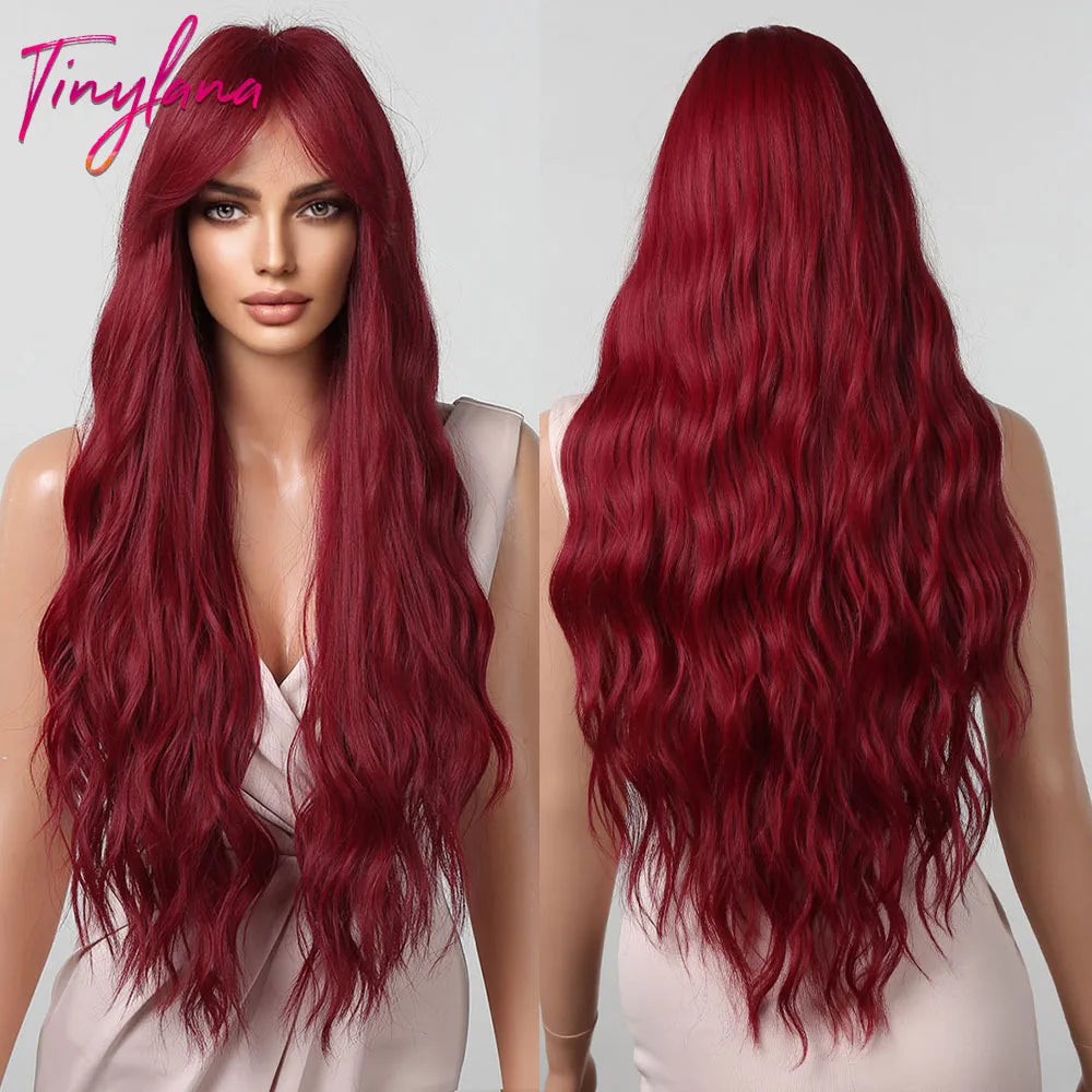 Long Curly White Platinum Synthetic Wigs with Bangs for Women Afro Cosplay Lolita Wavy Wig Natural Hair Heat Reisitant Daily Use