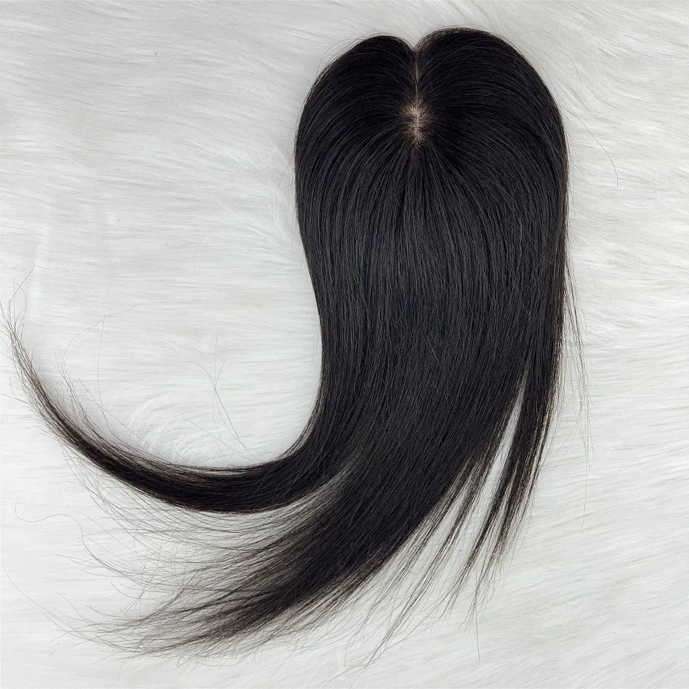 Black Brown Color Topper With Clips 3 Sizes Silk Base Virgin Human Hair Women Toppers Free Part Natural Scalp Top European Hair