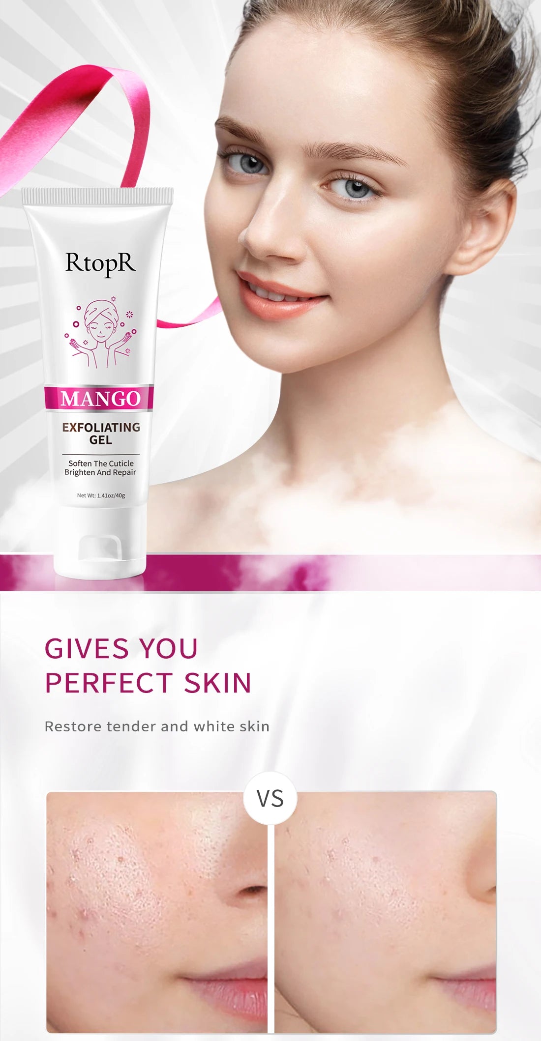 Face Exfoliating Cream Skin Care Whitening Moisturizer Repair Facial Scrub Cleaner Acne Blackhead Treatment Remove Face Cream