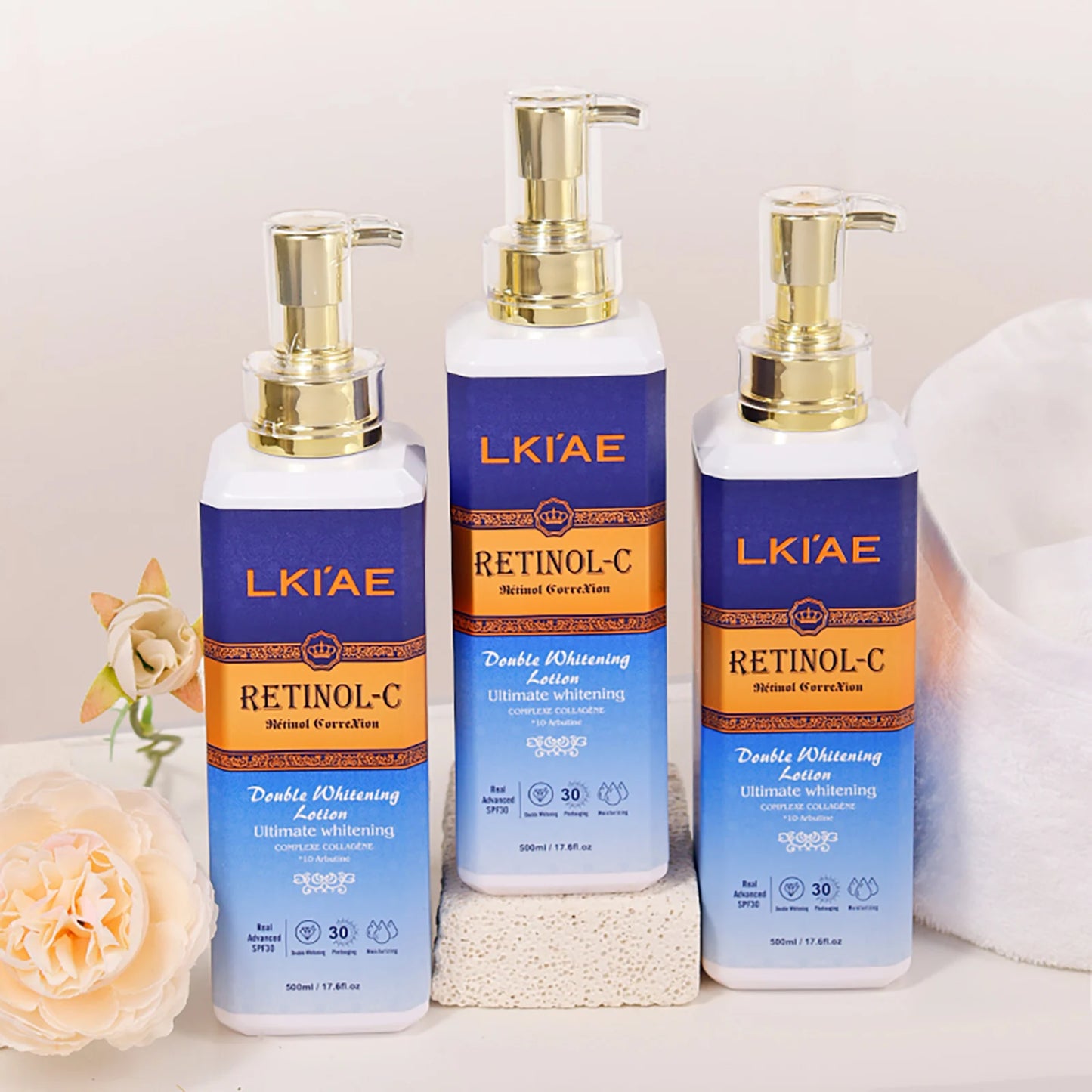 LKIAE Advanced Retinol Whitening Skin Care Set for All Skin Types, Moisturizing, Reduce Wrinkle, Dark Spot, Melanin, Smooth Skin