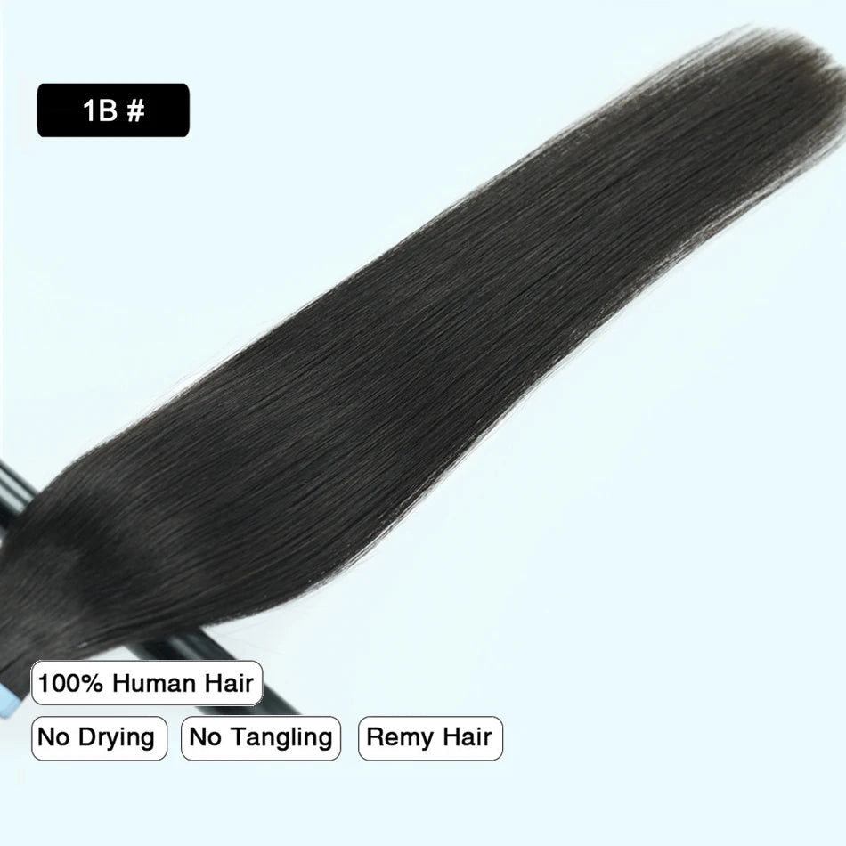 Straight Sliver Grey Human Hair Tape In Extensions Skin Weft Adhesive Tape In Grey Remy Hair Tape Extension 20Pcs/Set 50g 26Inch