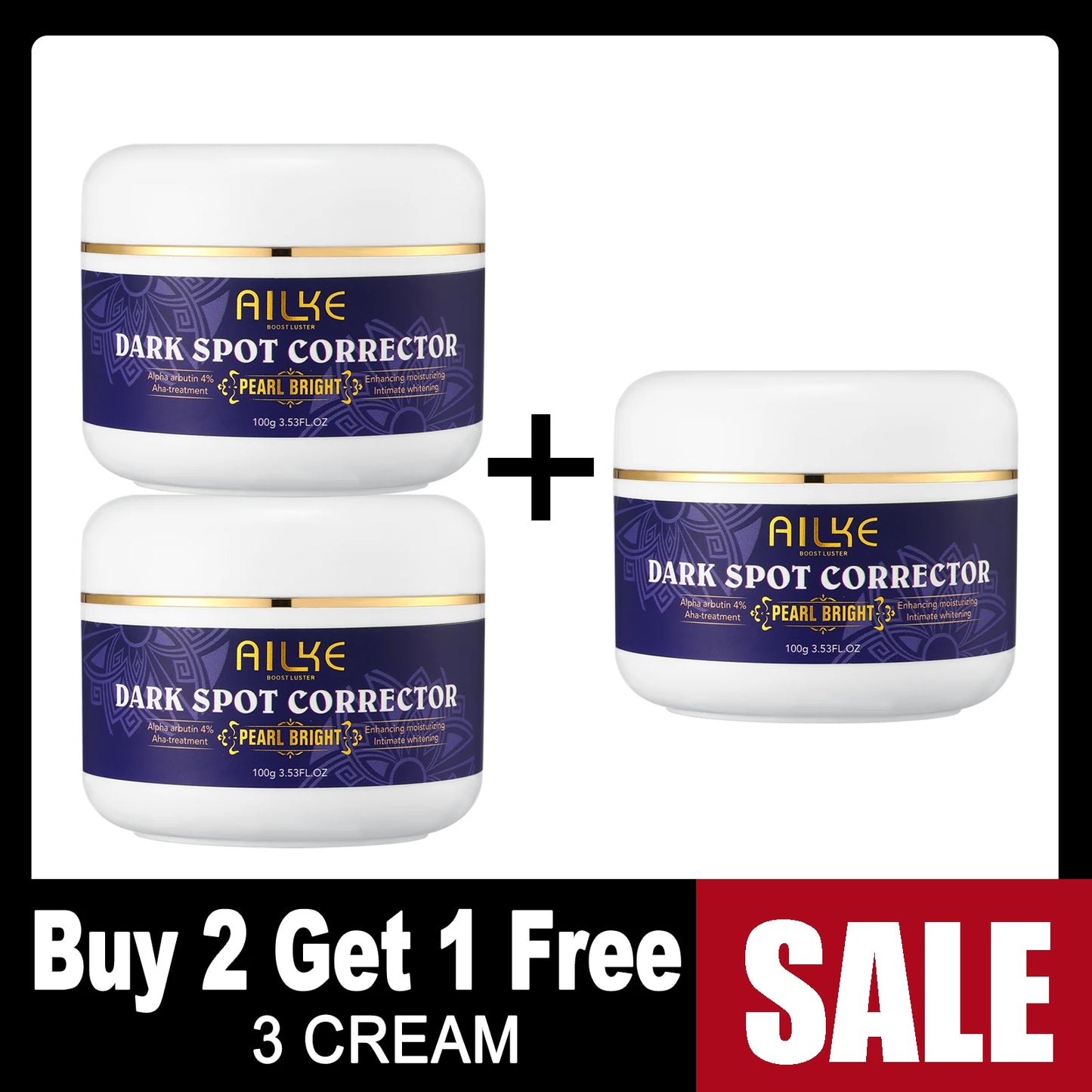 AILKE Whitening Skin Care Set, Reduce White, Dark, and Black Spots, Moisturizing, Clean Skin, Lightening for All Skin Types