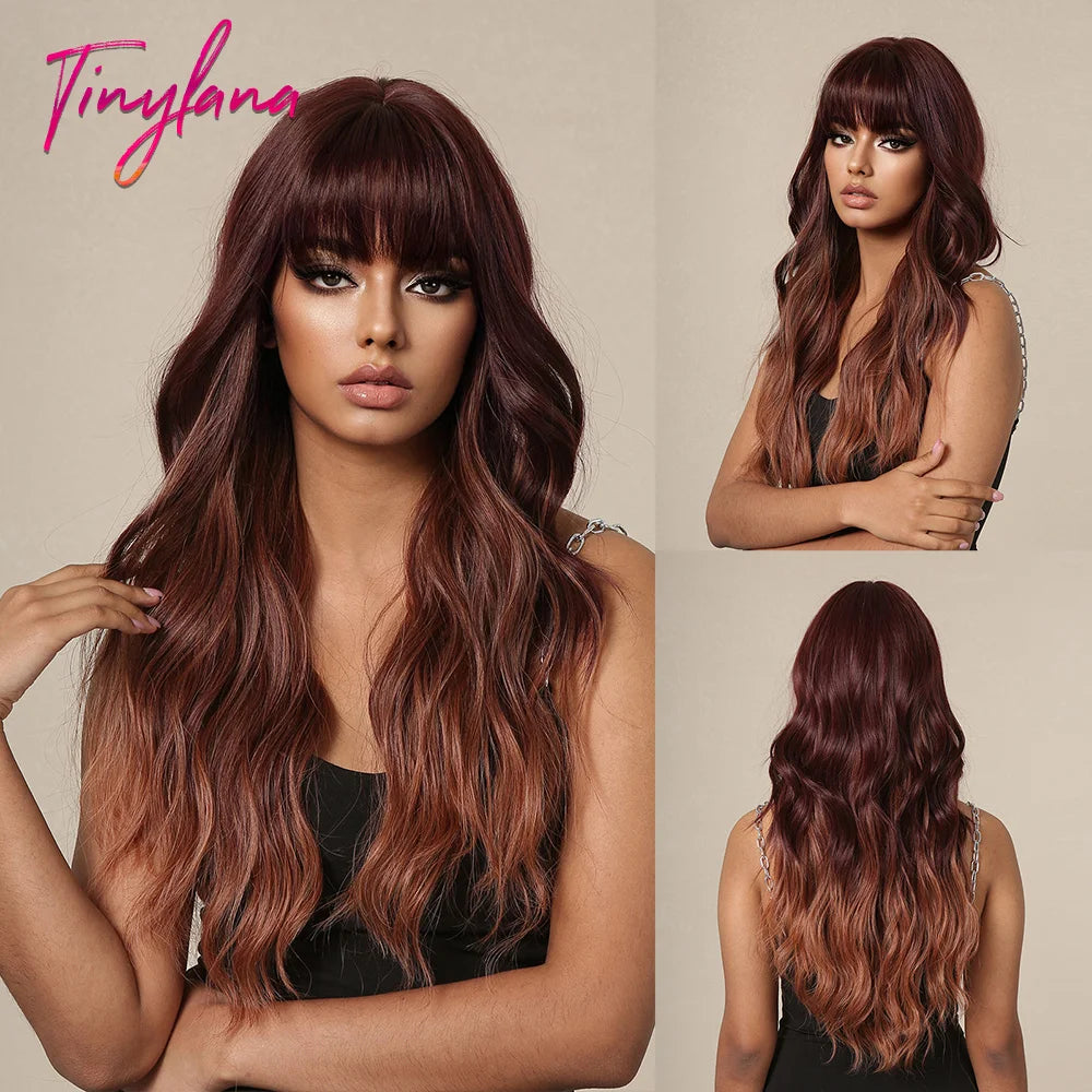 Long Curly White Platinum Synthetic Wigs with Bangs for Women Afro Cosplay Lolita Wavy Wig Natural Hair Heat Reisitant Daily Use