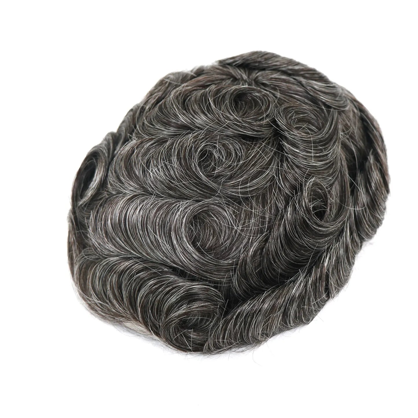 8x10 BIO Swiss Lace With PU Men Toupee Human Hair Natural Hairline 30mm Wave Lace Front Male Wig Units Replacement Prosthesis