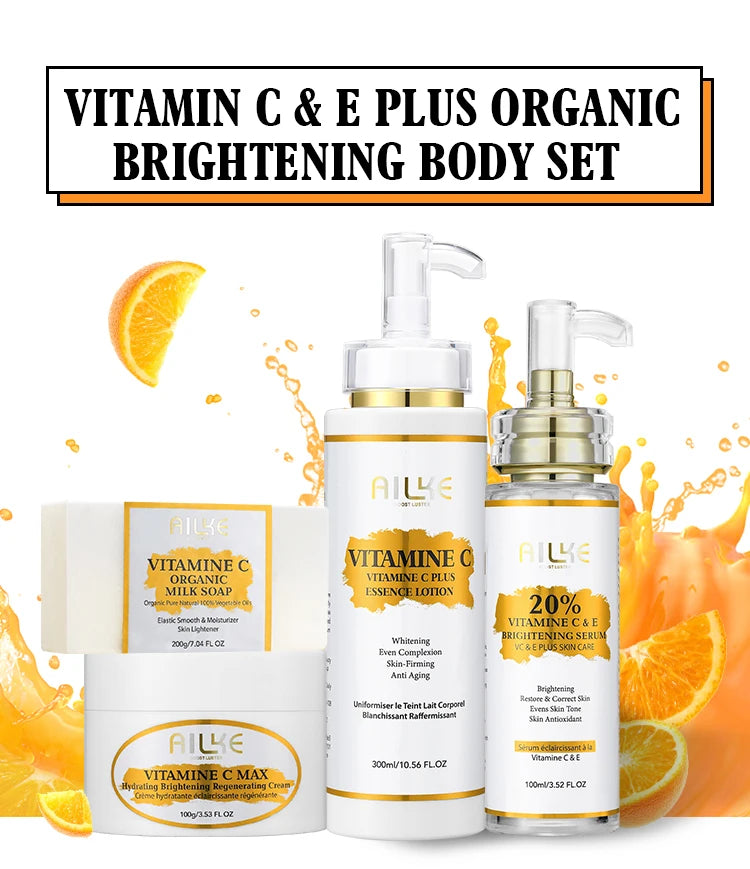 AILKE Brightening Body Cream, with Vitamin C, Hyaluronic Acid, Clean Skin, Even Skin Tone, Smooth, Skin Glowing Range for Women