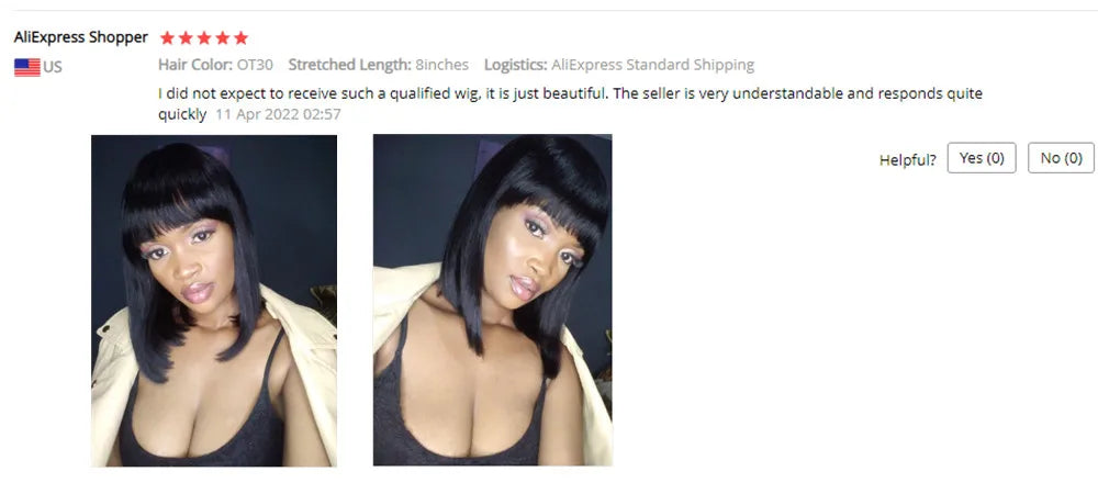 Straight Bob Human Hair Wigs With Bangs Short Brazilian Human Hair 150density For Woman No Lace Full Machine Made Human Hair Wig