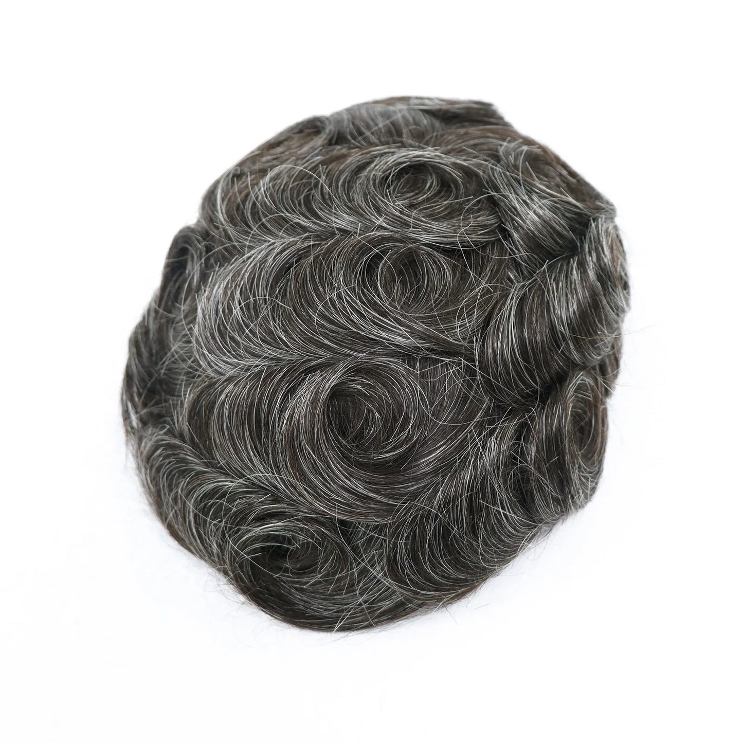 8x10 BIO Swiss Lace With PU Men Toupee Human Hair Natural Hairline 30mm Wave Lace Front Male Wig Units Replacement Prosthesis