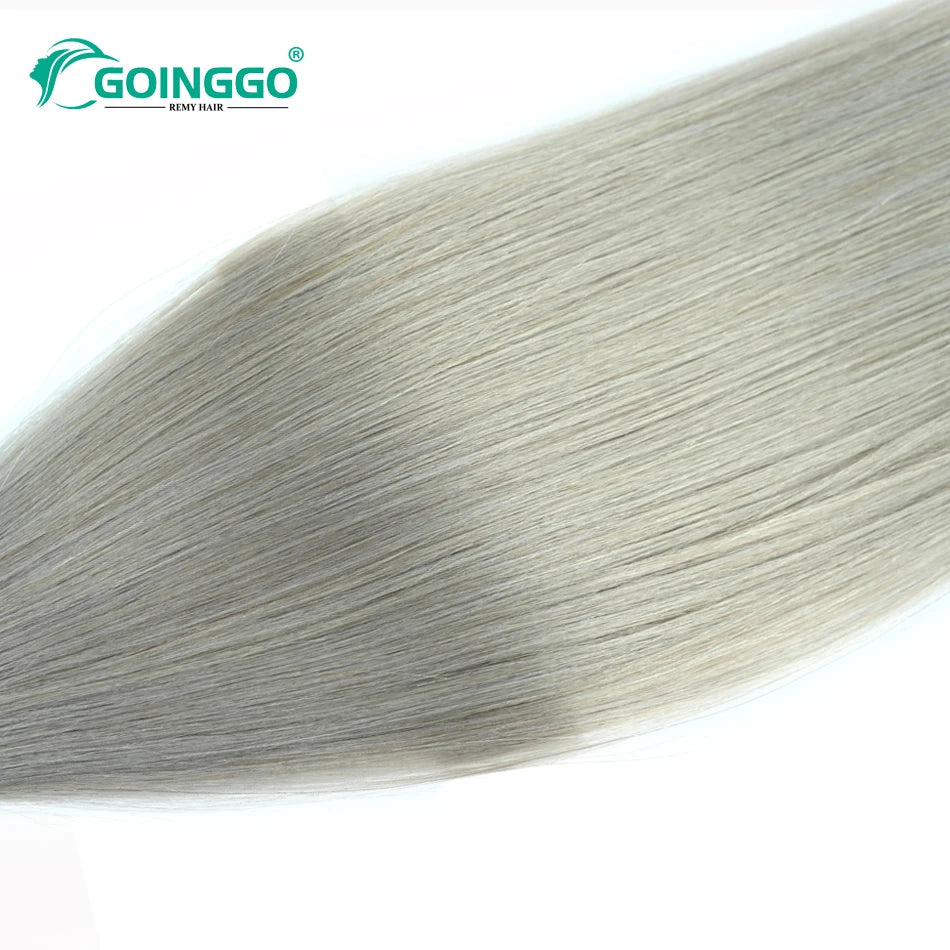 Straight Sliver Grey Human Hair Tape In Extensions Skin Weft Adhesive Tape In Grey Remy Hair Tape Extension 20Pcs/Set 50g 26Inch
