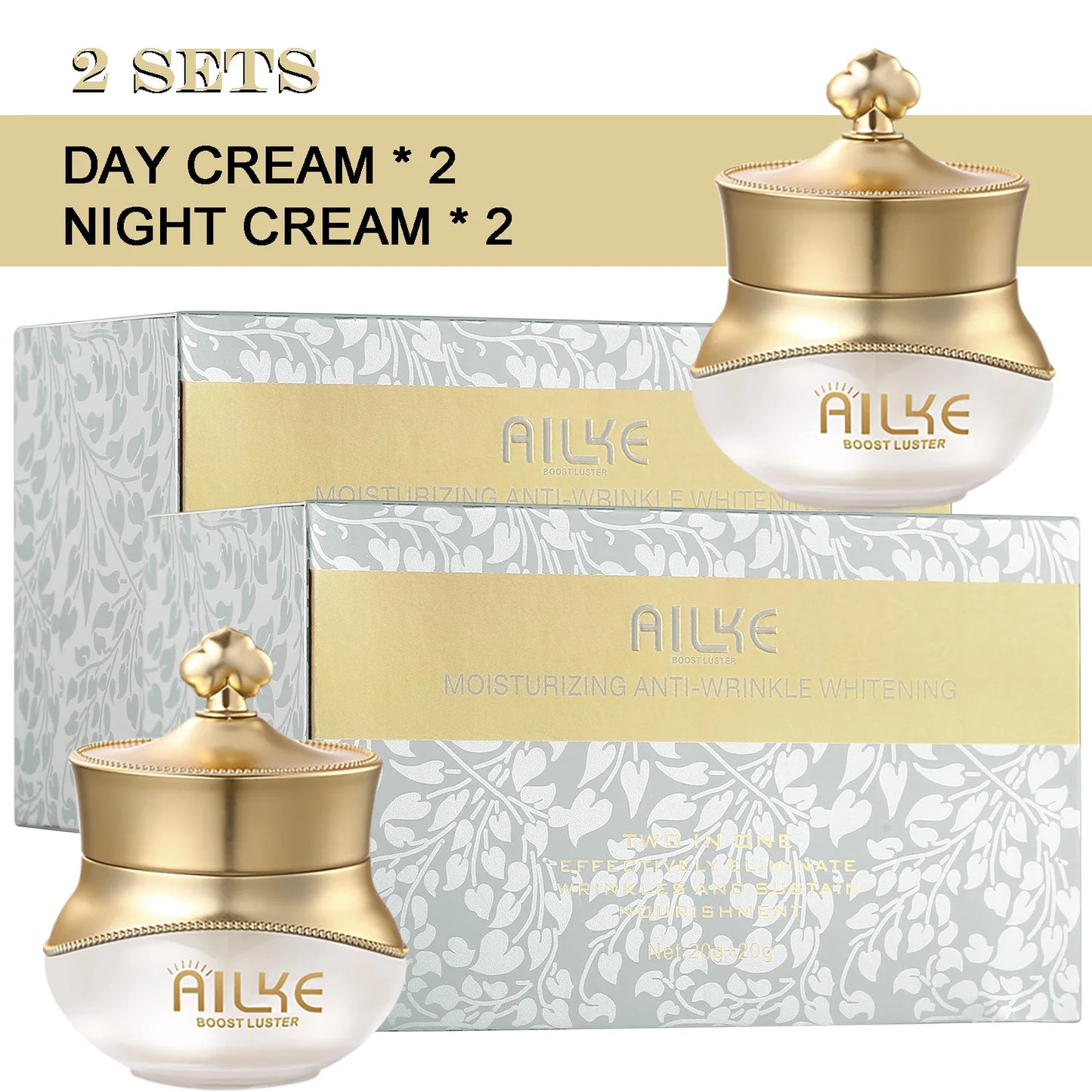 AILKE Women Whitening Face Care Set, Lightening, Reduce Dark Spots, Anti Wrinkles, For All Skin Types, Not Greasy, Easy Absorb