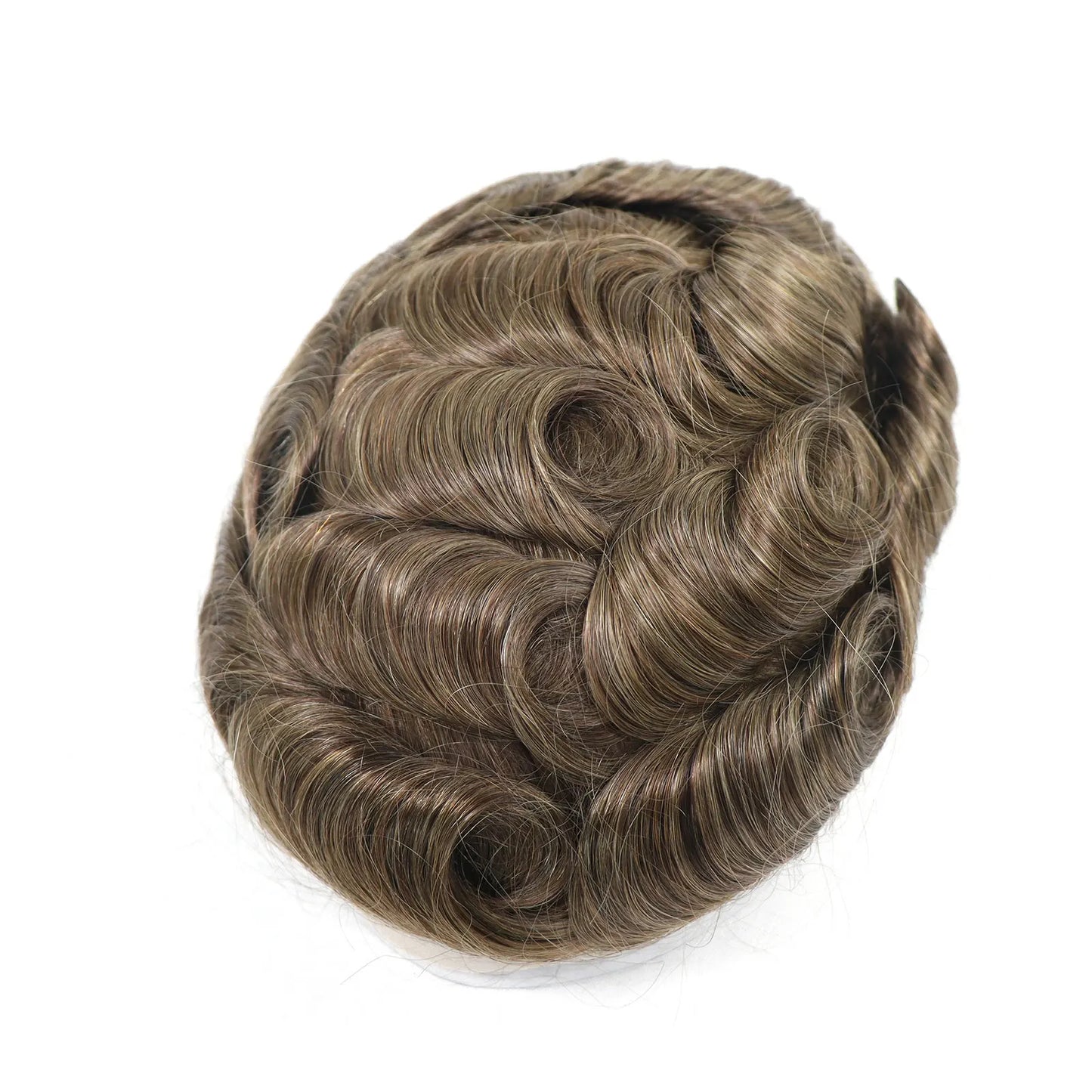 8x10 BIO Swiss Lace With PU Men Toupee Human Hair Natural Hairline 30mm Wave Lace Front Male Wig Units Replacement Prosthesis