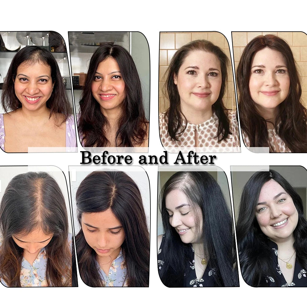 All Sizes Silk Base Virgin Human Hair Toppers with Bangs Full Handmade Silk Top Human Hair Piece Fringe Women Toupee With Clips