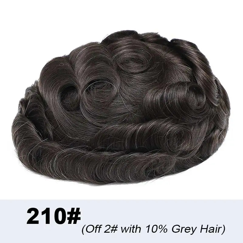 Lace Front Men's Wig Bleach Knots Capillary Male Hair Prosthesis Lace PU Toupee Wigs For Men Q6 Hair System Man Real Human Hair