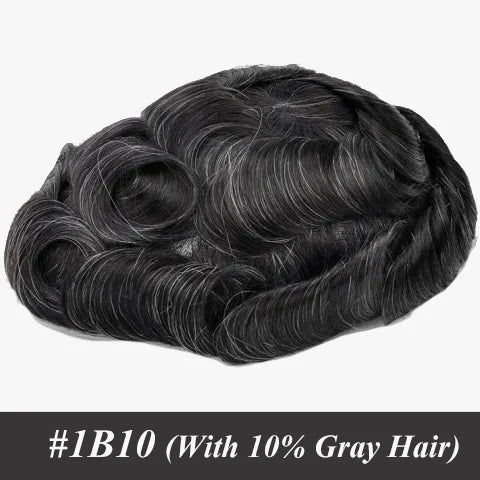 Male Hair Prosthesis 0.12-0.14mm Injection Skin Toupee Man Wigs For Men Wig Men's capillary prothesis 100% Human Hair Men's Wigs