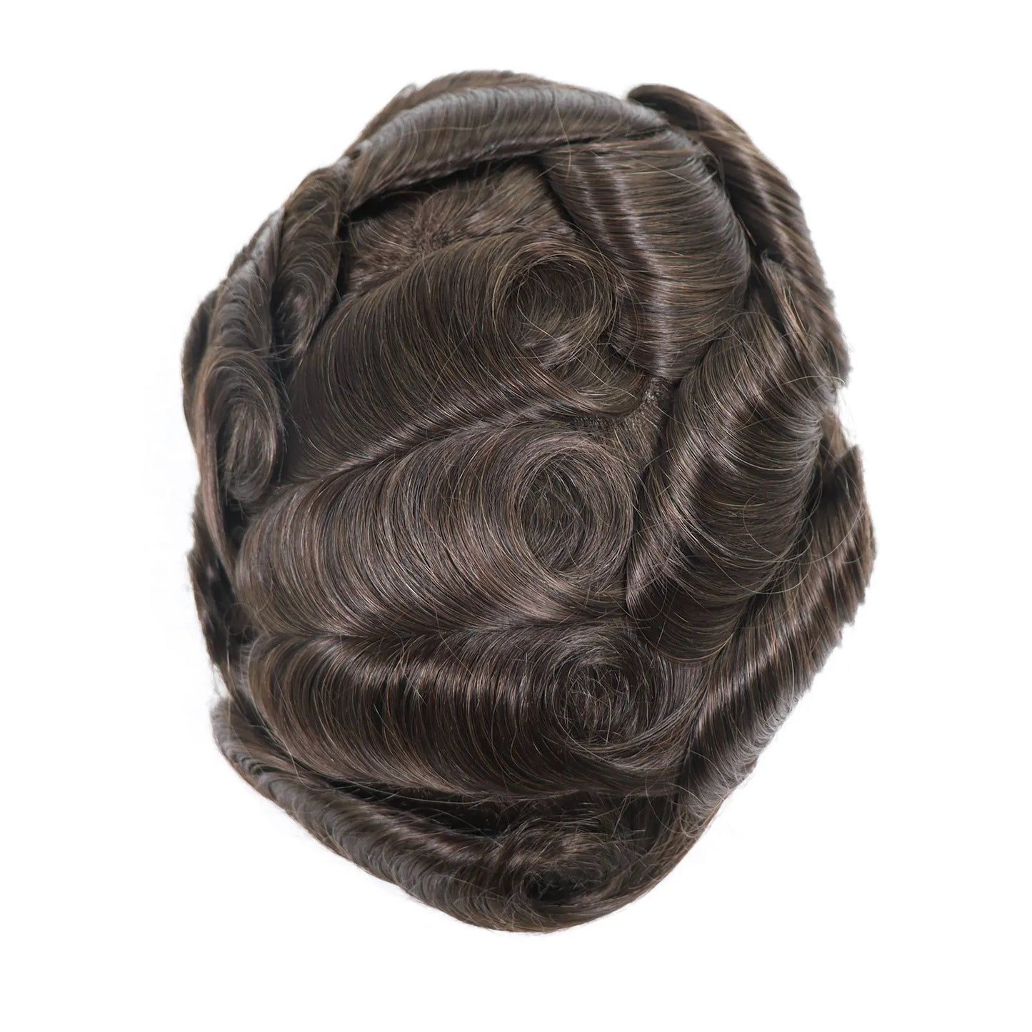 8x10 BIO Swiss Lace With PU Men Toupee Human Hair Natural Hairline 30mm Wave Lace Front Male Wig Units Replacement Prosthesis