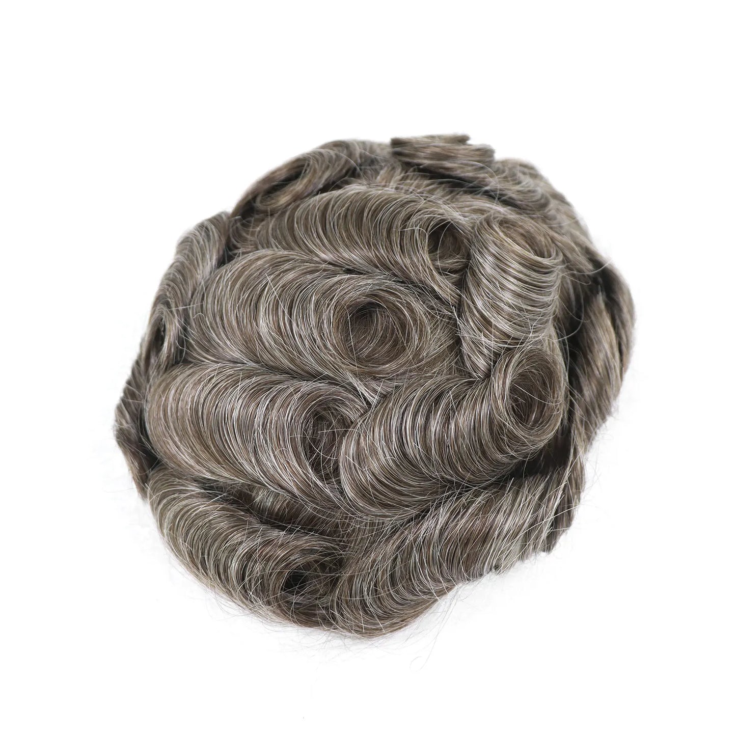 8x10 BIO Swiss Lace With PU Men Toupee Human Hair Natural Hairline 30mm Wave Lace Front Male Wig Units Replacement Prosthesis