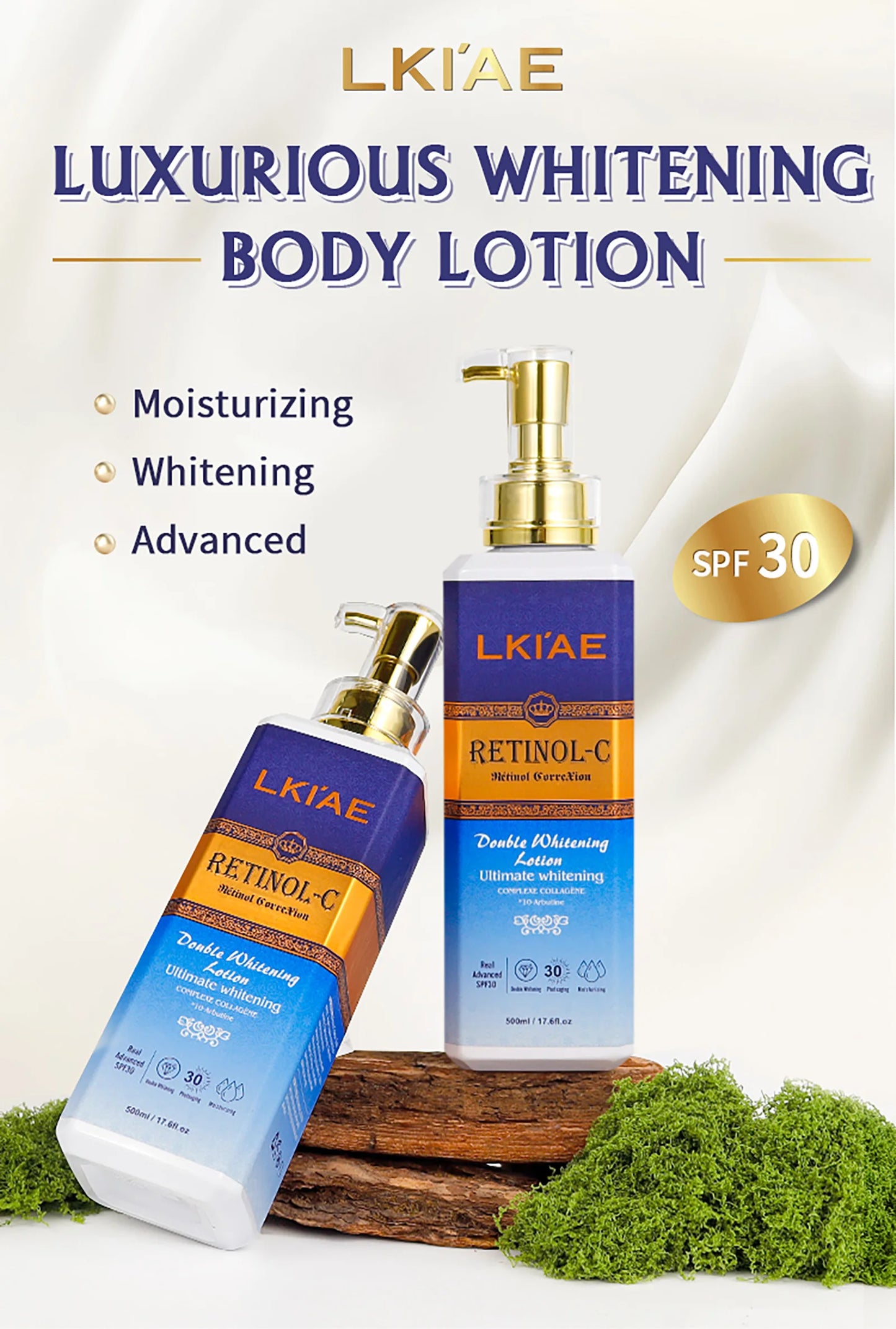 LKIAE Advanced Retinol Whitening Skin Care Set for All Skin Types, Moisturizing, Reduce Wrinkle, Dark Spot, Melanin, Smooth Skin