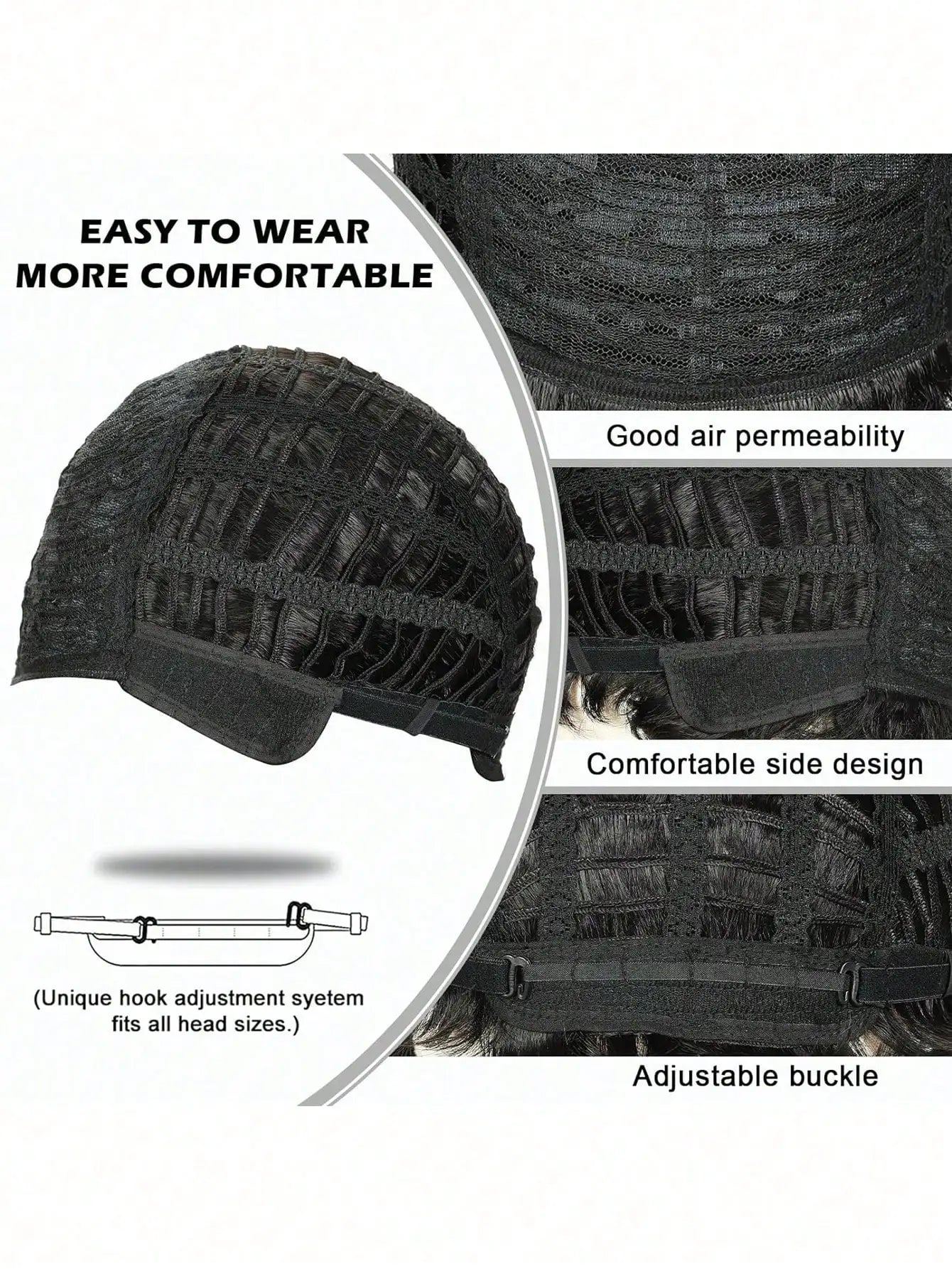 Natural Brown Synthetic Curly Wavy Bob Wig with Bangs for Women