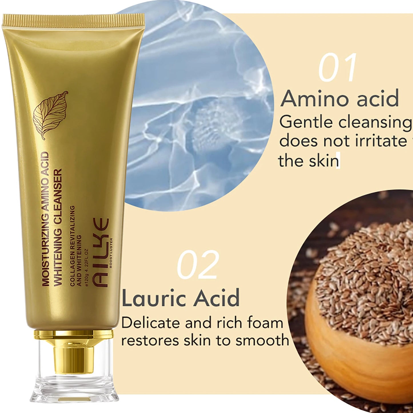 AILKE Collagen Whitening Face Care Set, Moisturizing, Even Skin Tone, Reduce Dark Spots, With Hyaluronic Acid, Vitamin E