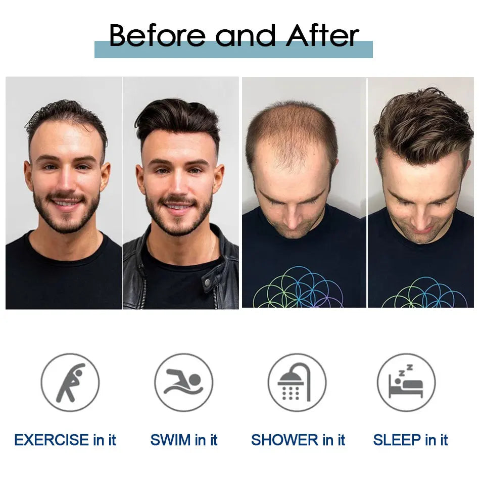 Lace Front Men's Wig Bleach Knots Capillary Male Hair Prosthesis Lace PU Toupee Wigs For Men Q6 Hair System Man Real Human Hair