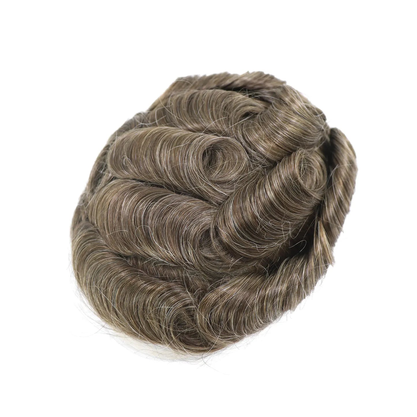 8x10 BIO Swiss Lace With PU Men Toupee Human Hair Natural Hairline 30mm Wave Lace Front Male Wig Units Replacement Prosthesis