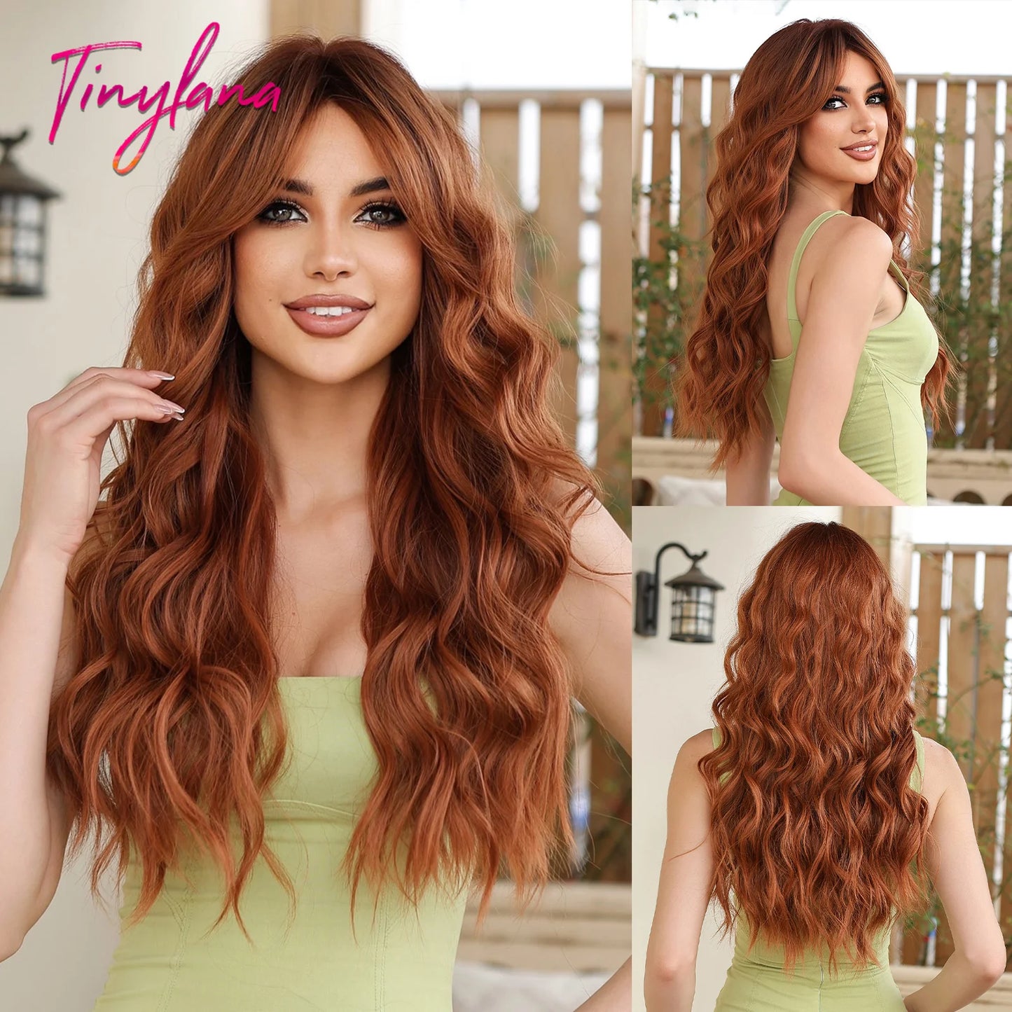 Long Curly White Platinum Synthetic Wigs with Bangs for Women Afro Cosplay Lolita Wavy Wig Natural Hair Heat Reisitant Daily Use