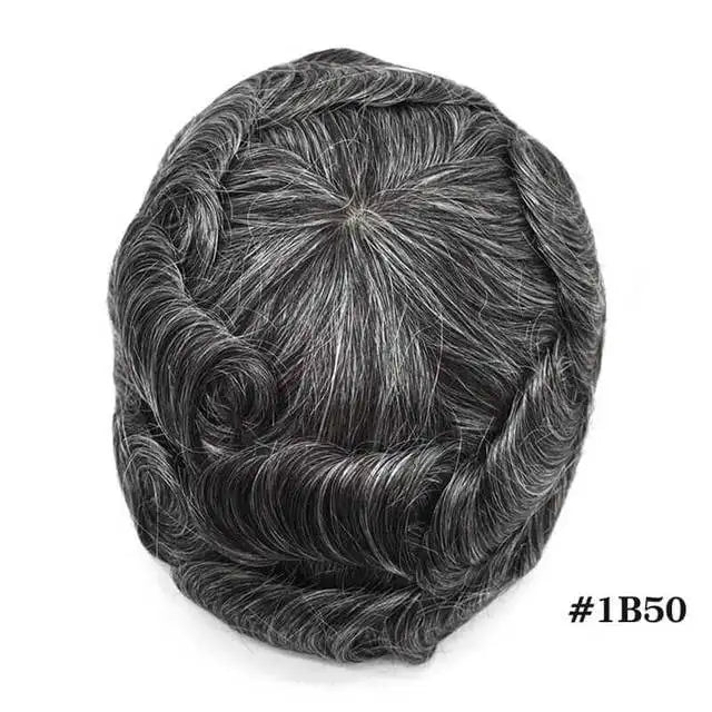 Men Toupee Indian Human Hair Wigs Thin Skin Human Remy Hair Wigs With Knots Invisible Natural Hairline Indian Hair System Units