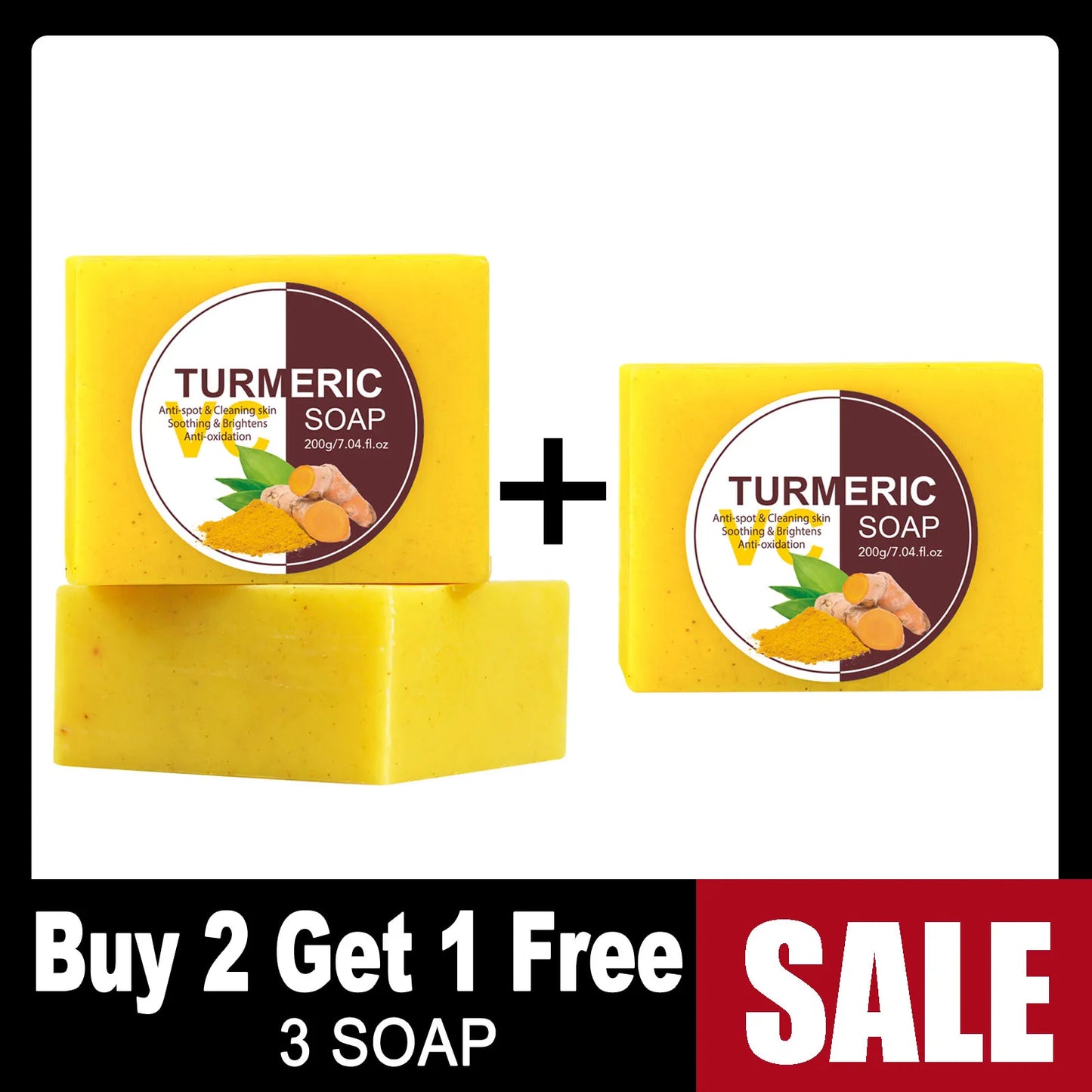 AILKE Natural Turmeric Skin Care Range, Lightening, Cleaning Skin, Moisturizes, Remove Acne and Pimples, Refining Pores