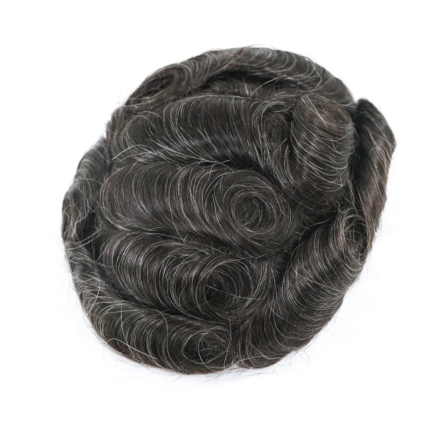 8x10 BIO Swiss Lace With PU Men Toupee Human Hair Natural Hairline 30mm Wave Lace Front Male Wig Units Replacement Prosthesis