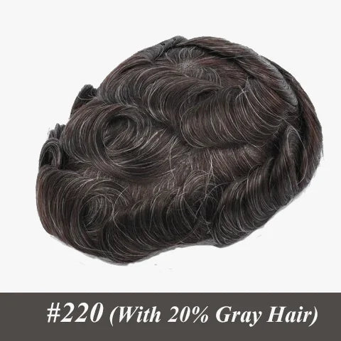 Male Hair Prosthesis 0.12-0.14mm Injection Skin Toupee Man Wigs For Men Wig Men's capillary prothesis 100% Human Hair Men's Wigs