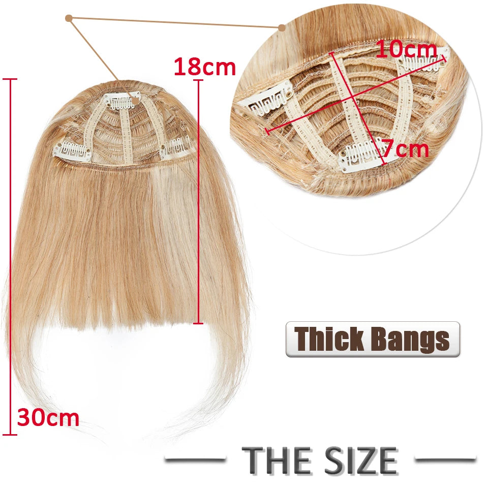 S-noilite Thick Bangs Air Bangs Straight Wig Natural Black Brown Blonde Invisible Fake Hair Piece Clip In Fringe Hair Extensions