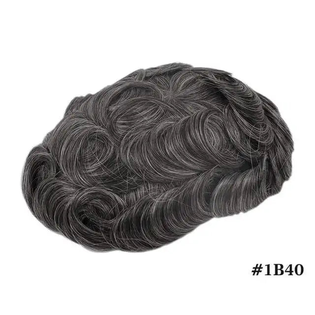 Men Toupee Indian Human Hair Wigs Thin Skin Human Remy Hair Wigs With Knots Invisible Natural Hairline Indian Hair System Units