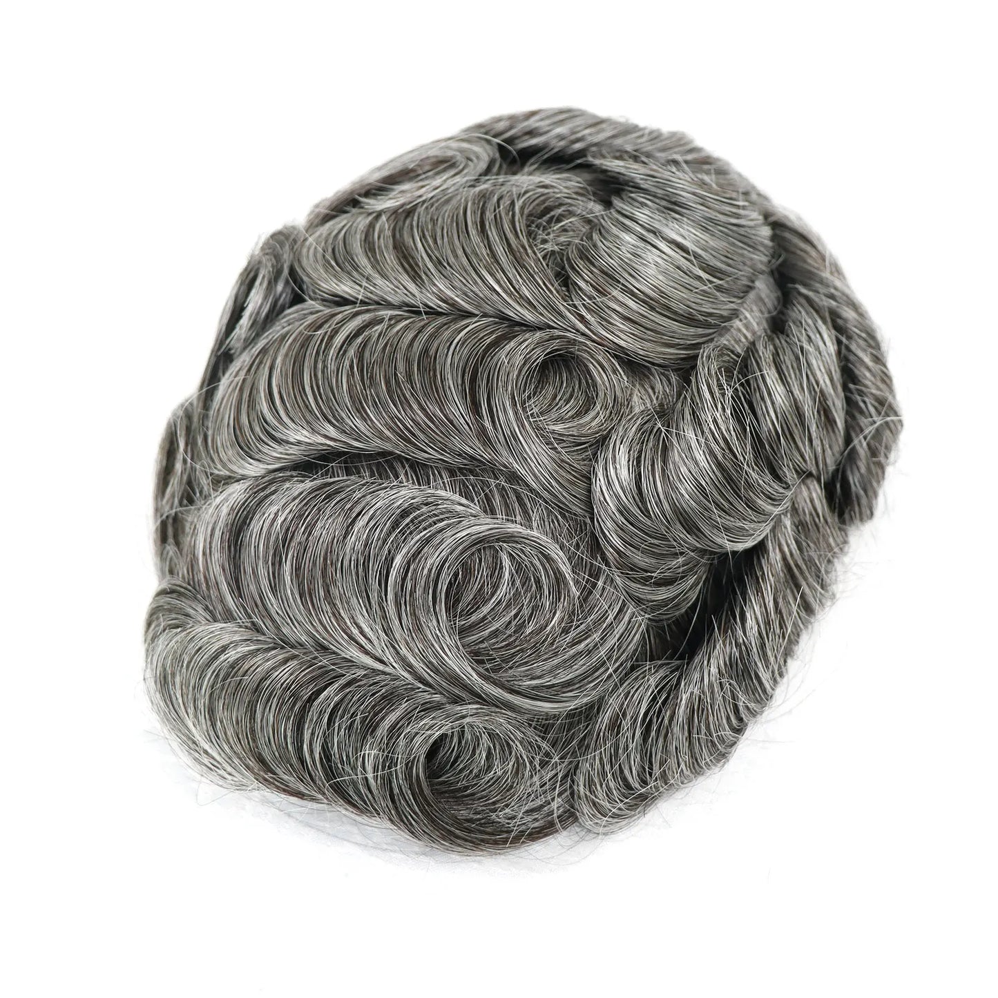 8x10 BIO Swiss Lace With PU Men Toupee Human Hair Natural Hairline 30mm Wave Lace Front Male Wig Units Replacement Prosthesis