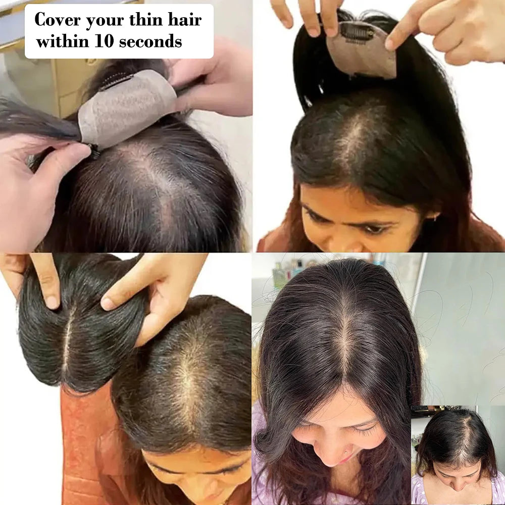 All Sizes Silk Base Virgin Human Hair Toppers with Bangs Full Handmade Silk Top Human Hair Piece Fringe Women Toupee With Clips